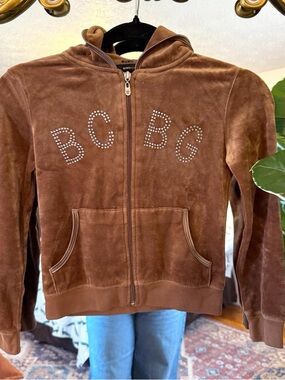BCBG MAXAZRIA brown velour kids jacket